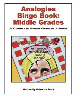 Analogies Bingo Book: Advanced, Grades 5-8 (G7308AP)
